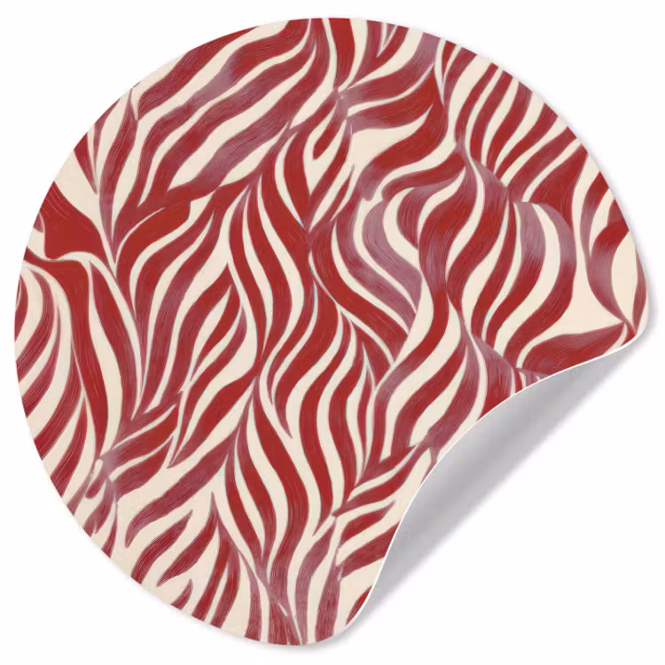 Behangcirkel - Golvende vormen - Abstract - Rood — 1