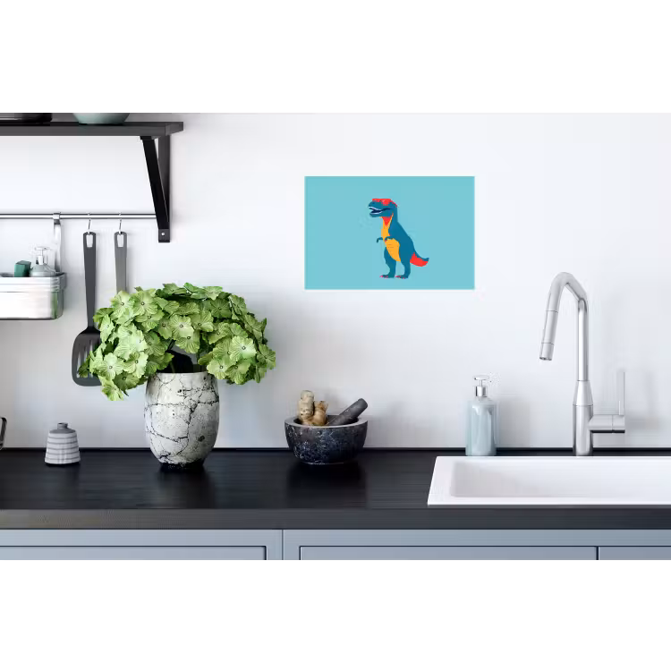 Muursticker - Dinosaurus - Blauw - Zonnebril — 2