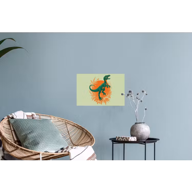 Muursticker - Dinosaurus - Groen - Planten - Cirkel — 4