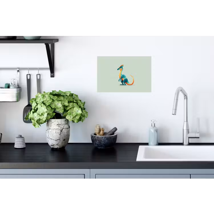 Muursticker - Staart - Dino - Minimalistisch - Blauw — 2