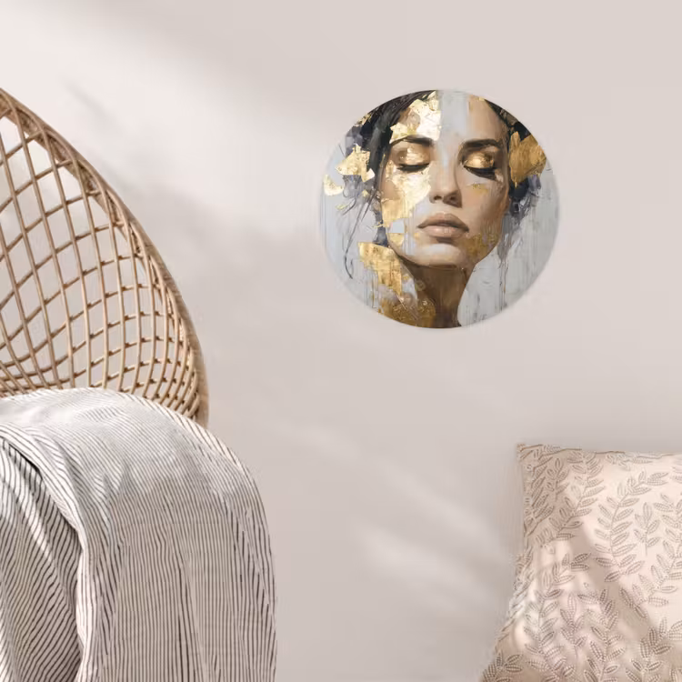 Behangcirkel - Sierlijk - Vrouw - Goud - Ogen — 5