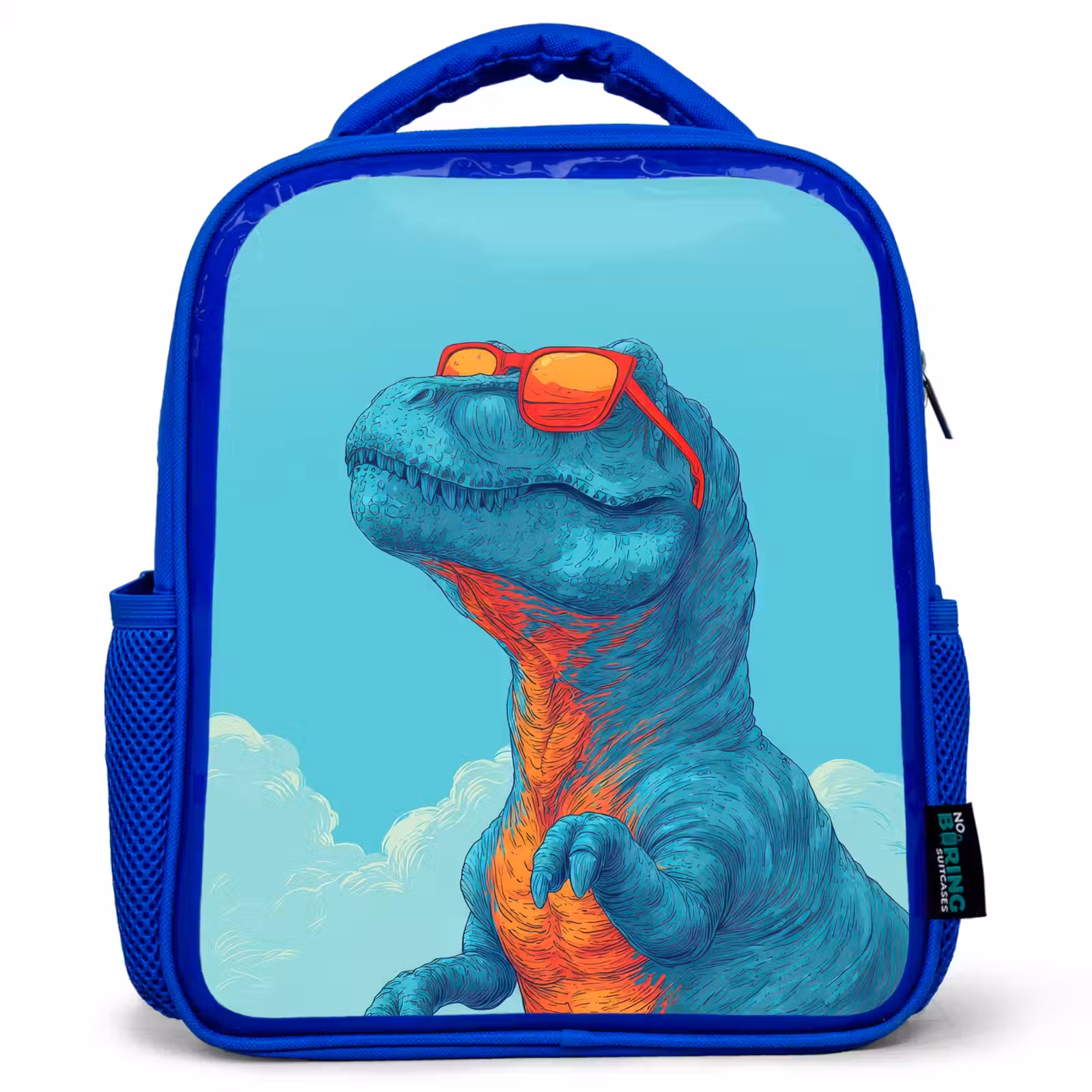 Rugzak kind - blauw - T-Rex - Blauw - Wolken - Zonnebril — 1