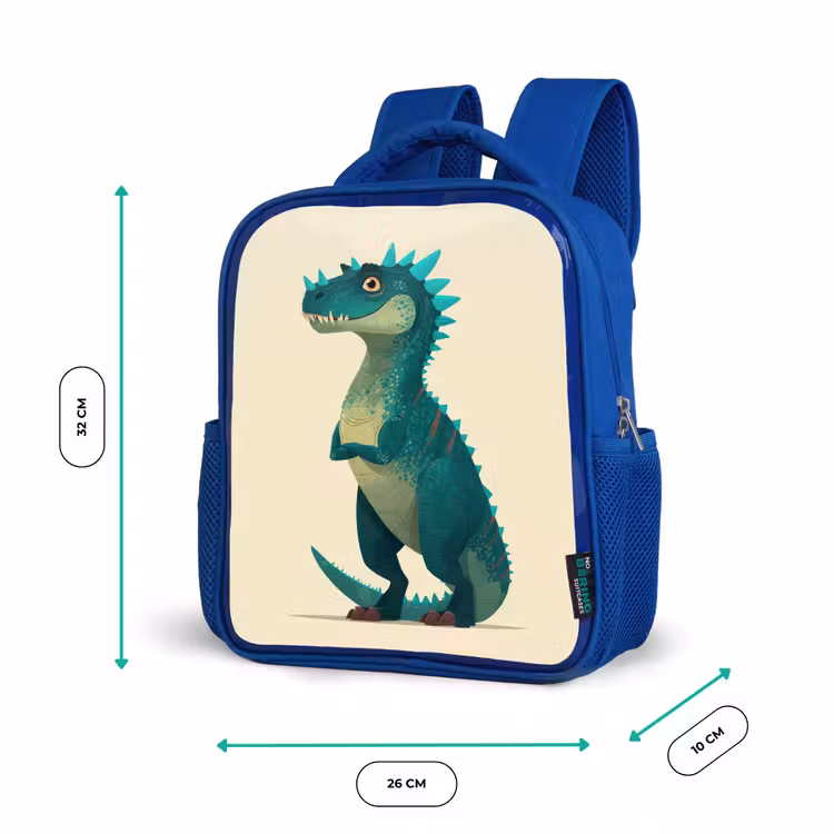 Rugzak kind - blauw - Dinosaurus - Turquoise - Stekels — 5