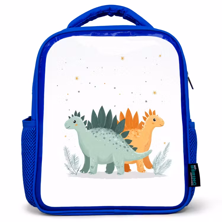 Rugzak kind - blauw - Planten - Sterren - Dinosaurussen - Oranje — 1
