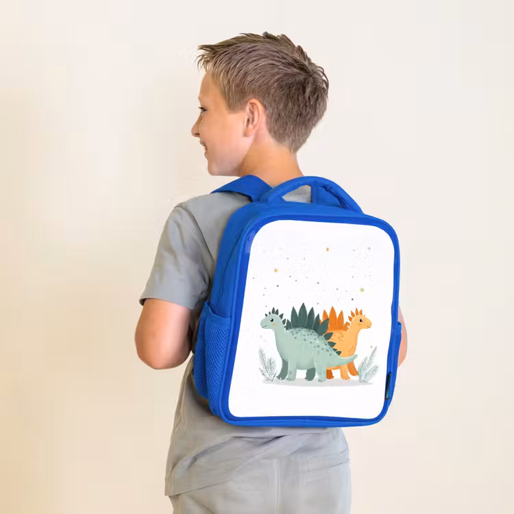 Rugzak kind - blauw - Planten - Sterren - Dinosaurussen - Oranje — 3