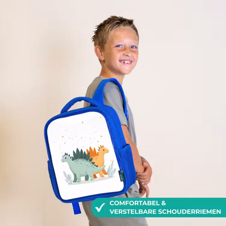 Rugzak kind - blauw - Planten - Sterren - Dinosaurussen - Oranje — 4