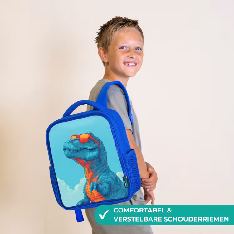 Rugzak kind - blauw - T-Rex - Blauw - Wolken - Zonnebril — 4