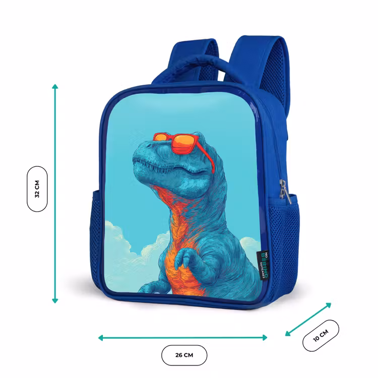 Rugzak kind - blauw - T-Rex - Blauw - Wolken - Zonnebril — 5