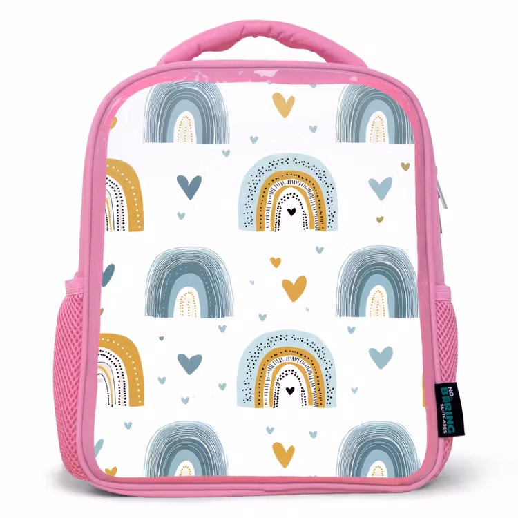 Rugzak kind - roze - Patroon - Regenboog - Hartjes — 1