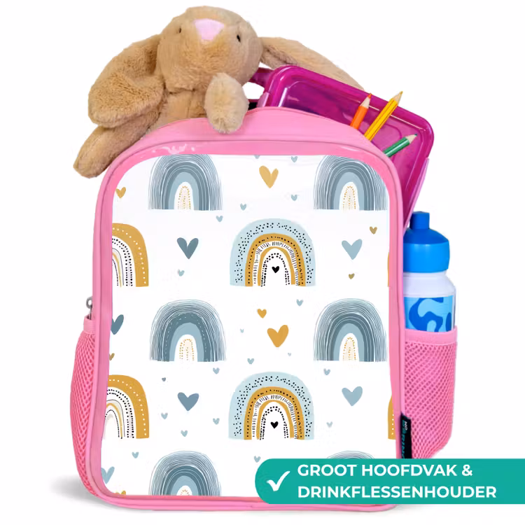 Rugzak kind - roze - Patroon - Regenboog - Hartjes — 2
