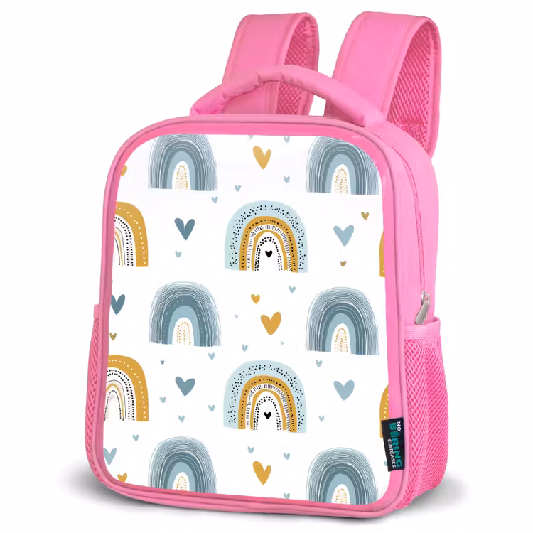 Rugzak kind - roze - Patroon - Regenboog - Hartjes — 4