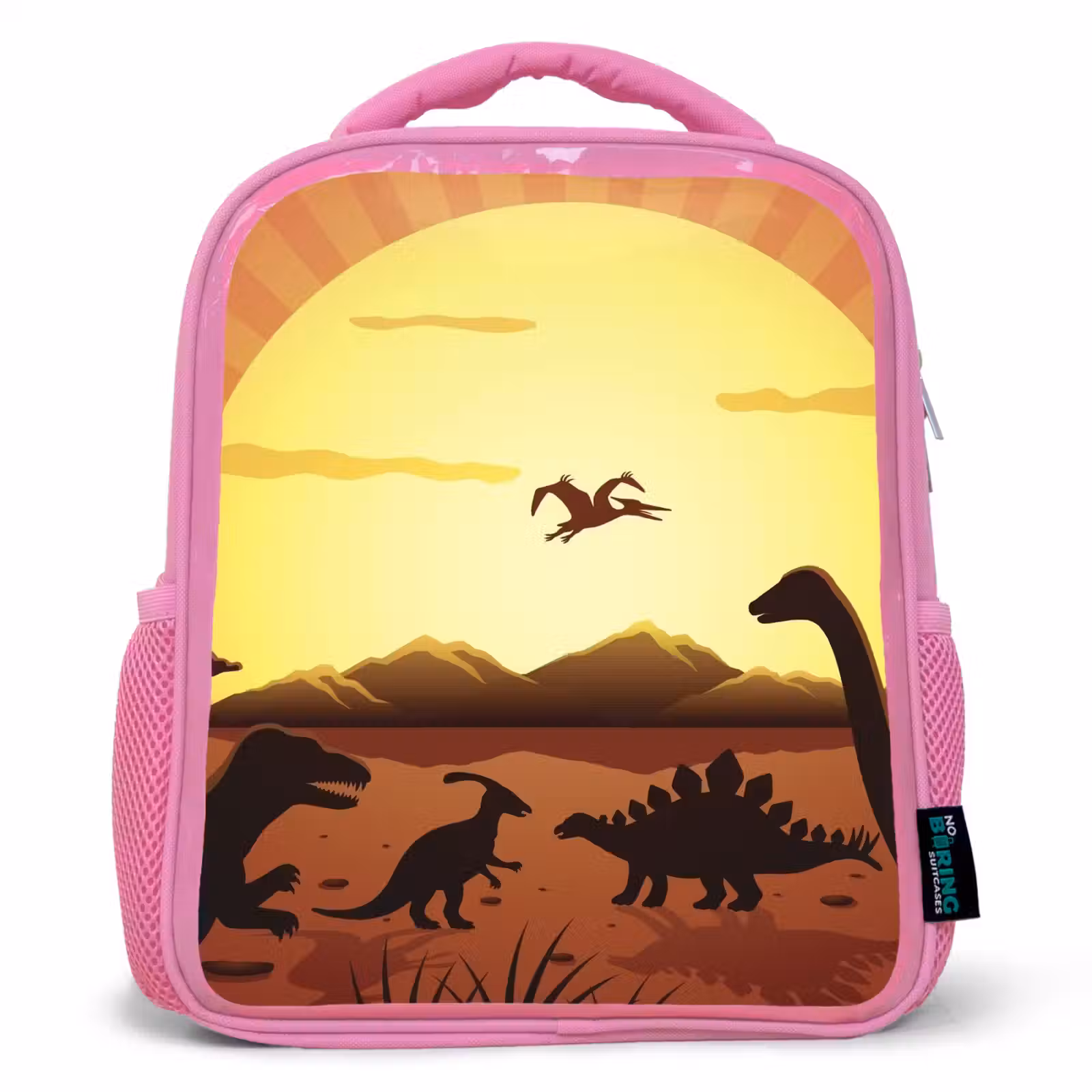 Rugzak kind - roze - Dino - Zon - Natuur - Tekening - Kinderen - Jongens — 1