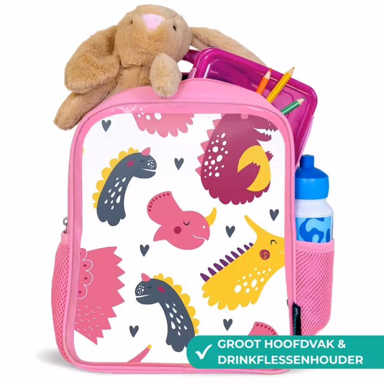 Rugzak kind - roze - Dino - Patronen - Kind - Roze - Meisjes — 2
