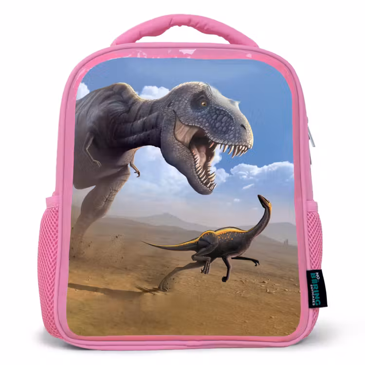 Rugzak kind - roze - Dino - Wilde dieren - Tekening - Kinderen - Jongens — 1