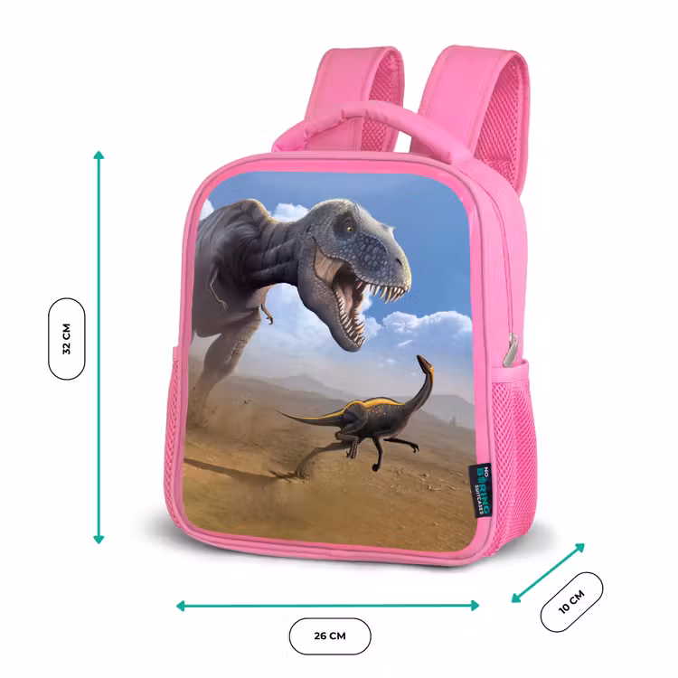 Rugzak kind - roze - Dino - Wilde dieren - Tekening - Kinderen - Jongens — 3