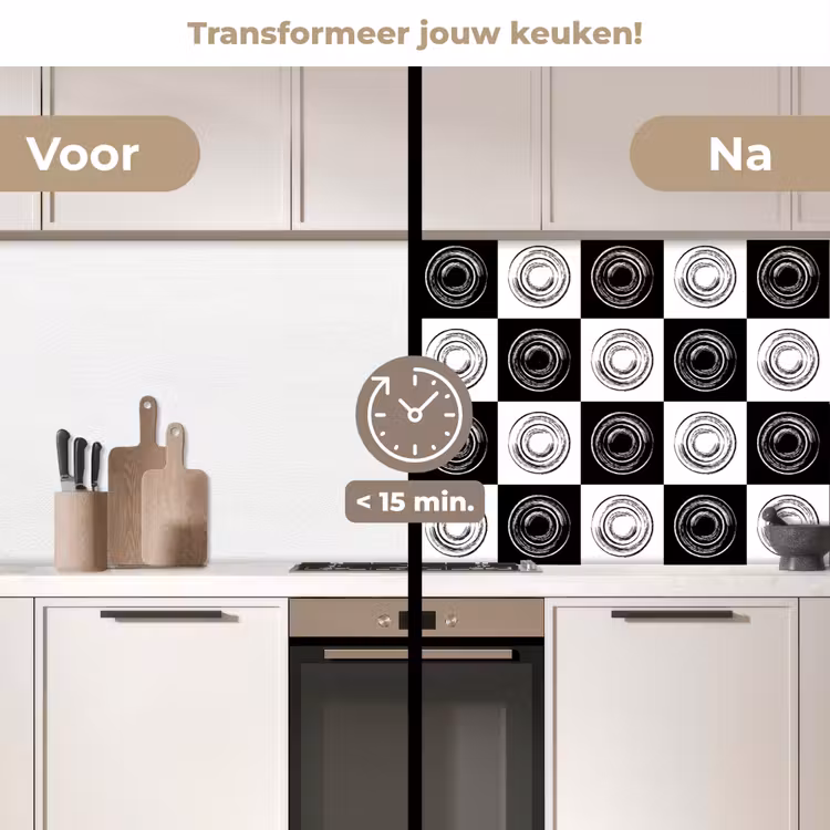 Keuken achterwand - Patronen - Schaakbord - Zwart Wit — 2