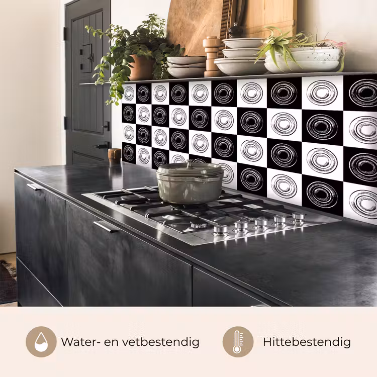 Keuken achterwand - Patronen - Schaakbord - Zwart Wit — 3