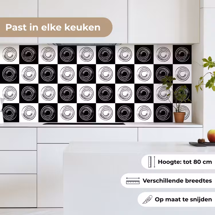 Keuken achterwand - Patronen - Schaakbord - Zwart Wit — 4