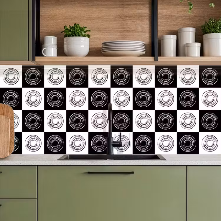 Keuken achterwand - Patronen - Schaakbord - Zwart Wit — 5