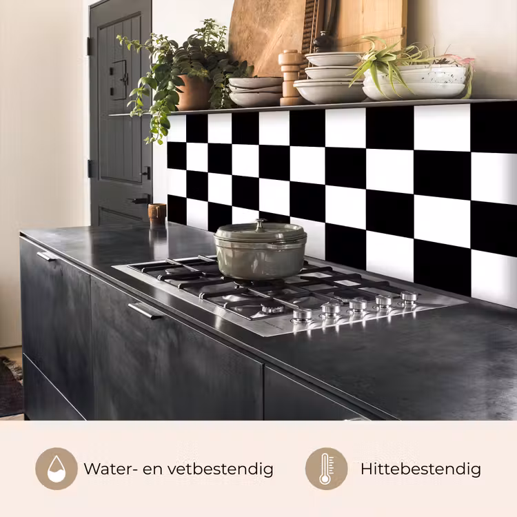 Keuken achterwand - Schaakbord - Patronen - Zwart Wit — 3