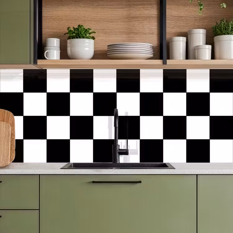 Keuken achterwand - Schaakbord - Patronen - Zwart Wit — 5