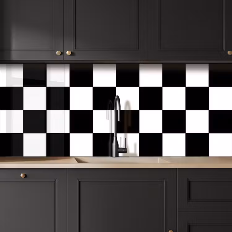Keuken achterwand - Schaakbord - Patronen - Zwart Wit — 6