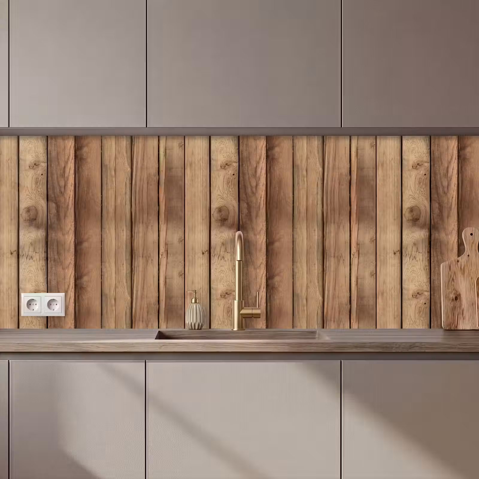 Keuken achterwand - Hout - Brocante - Patronen — 1