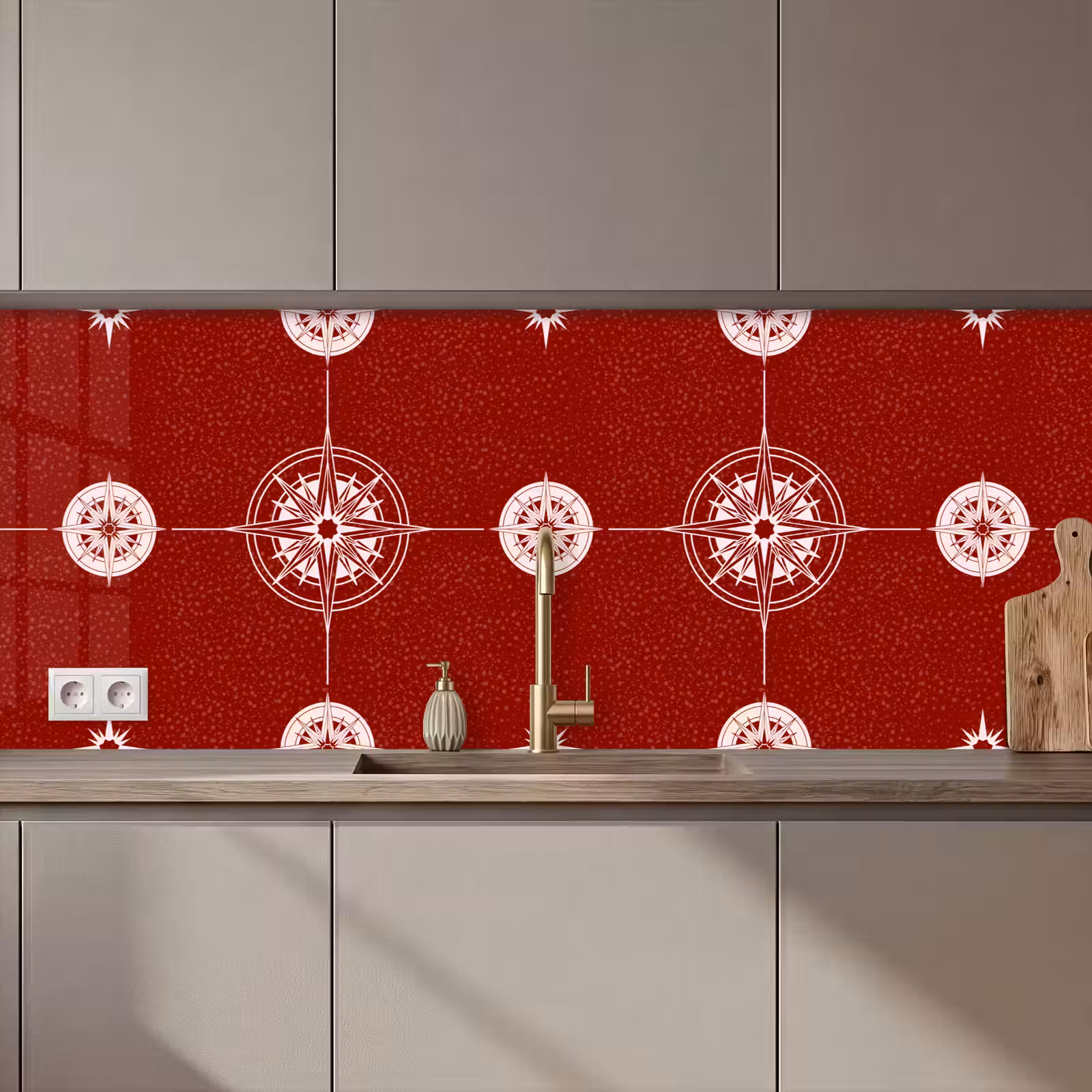 Keuken achterwand - Kompas - Reizen - Patronen — 1