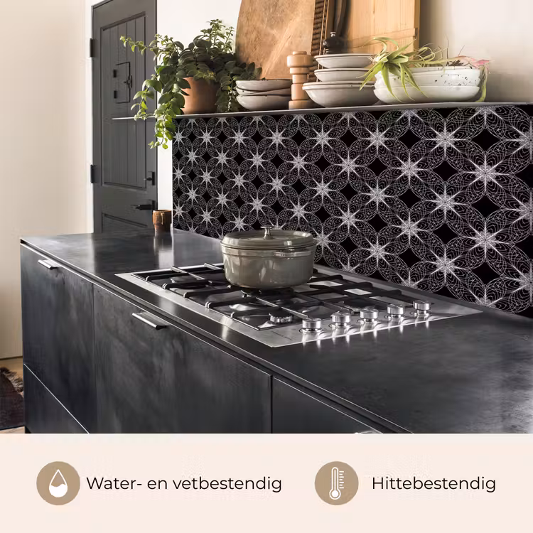 Keuken achterwand - Kompas - Patronen - Zwart Wit — 3