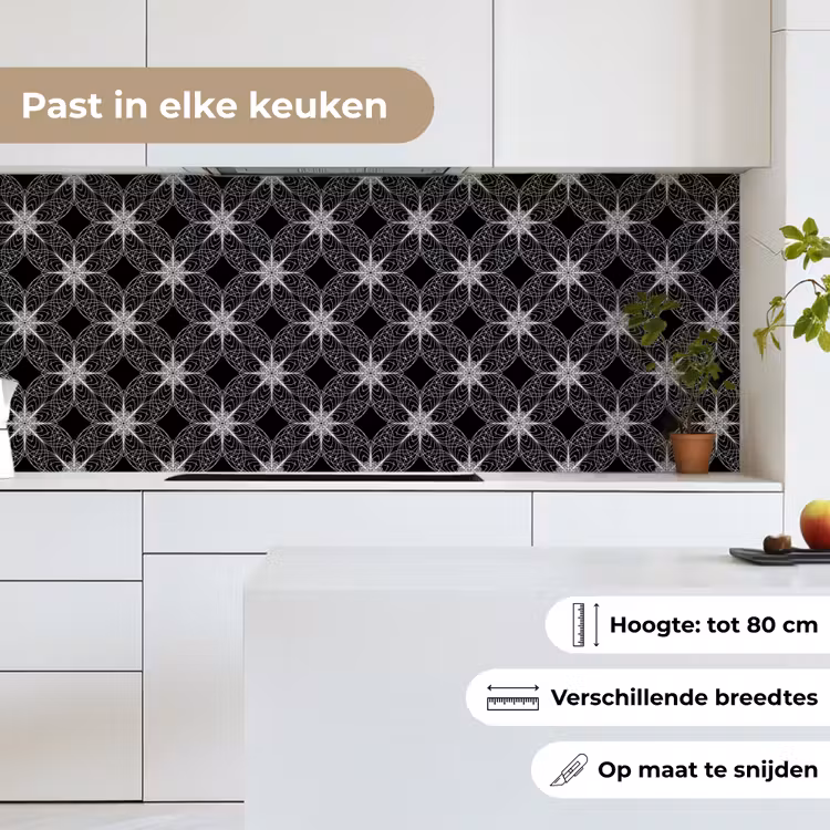 Keuken achterwand - Kompas - Patronen - Zwart Wit — 4