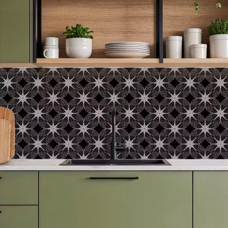 Keuken achterwand - Kompas - Patronen - Zwart Wit — 5