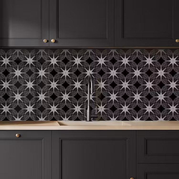 Keuken achterwand - Kompas - Patronen - Zwart Wit — 6