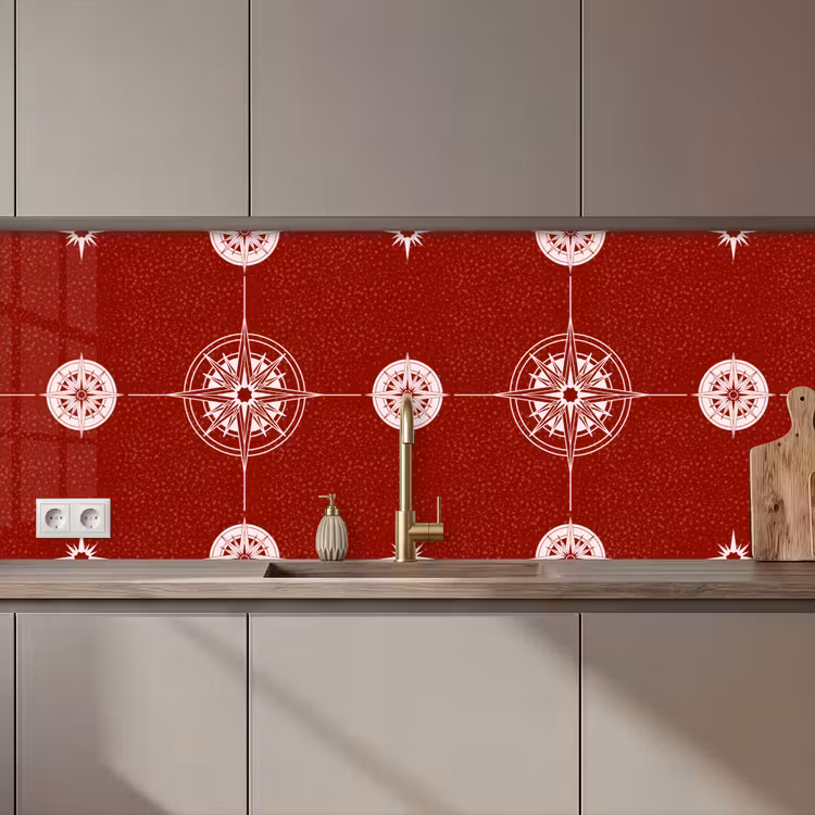 Keuken achterwand - Kompas - Reizen - Patronen — 1