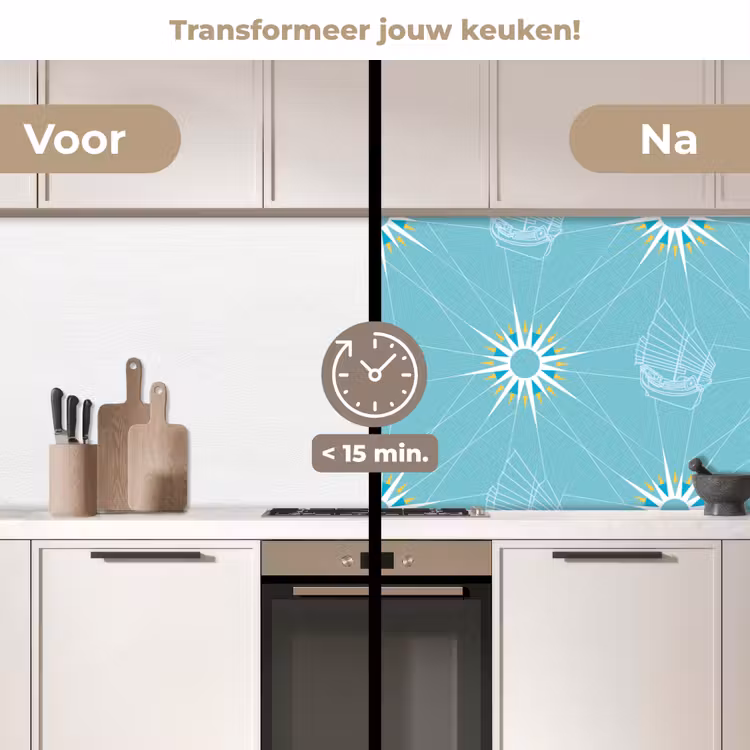 Keuken achterwand - Kompas - Zeilen - Boot - Patronen — 2