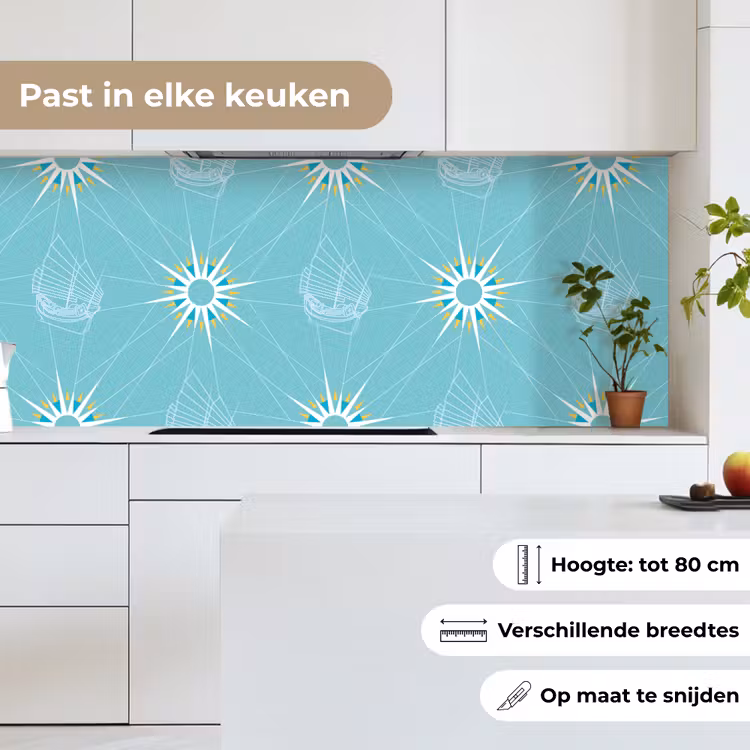 Keuken achterwand - Kompas - Zeilen - Boot - Patronen — 4