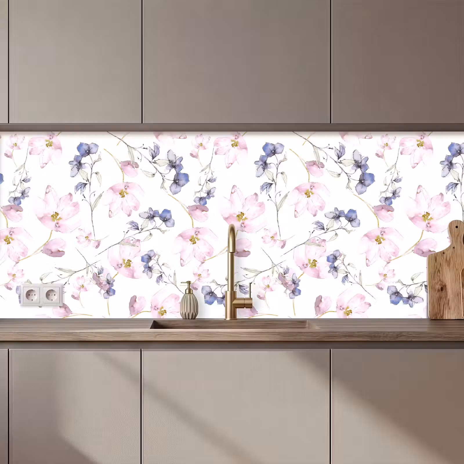 Keuken achterwand - Bloemen - Waterverf - Bohemian - Patroon — 1