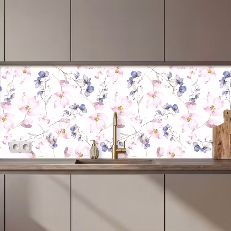 Keuken achterwand - Bloemen - Waterverf - Bohemian - Patroon — 1