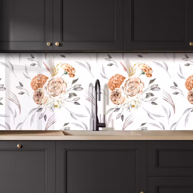 Keuken achterwand - Patronen - Bloemen - Roos - Wit — 6