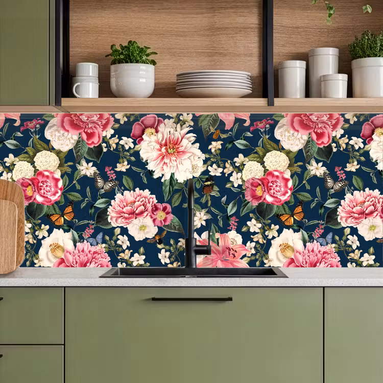 Keuken achterwand - Patronen - Roos - Bladeren — 5