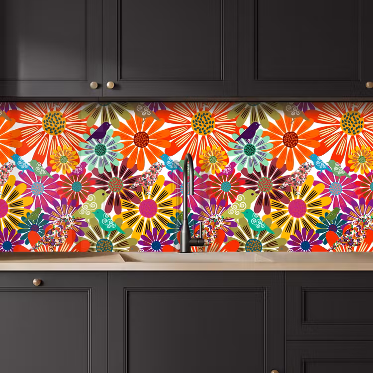 Keuken achterwand - Regenboog - Bloemen - Patronen - Hippie — 6