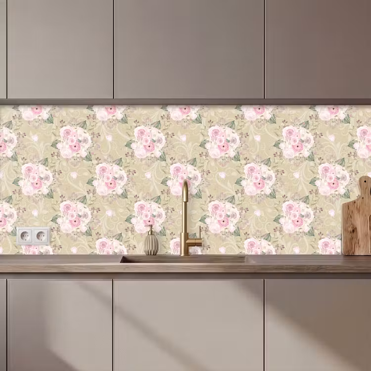 Keuken achterwand - Roos - Patronen - Bloemen — 1