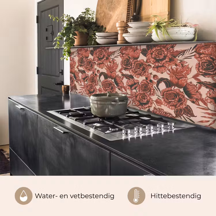 Keuken achterwand - Roos - Patroon - Bloemen — 3