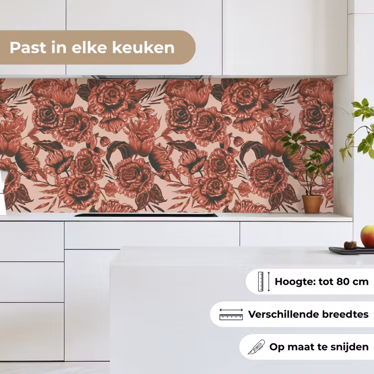 Keuken achterwand - Roos - Patroon - Bloemen — 4