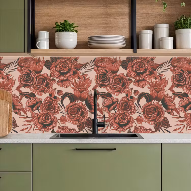 Keuken achterwand - Roos - Patroon - Bloemen — 5