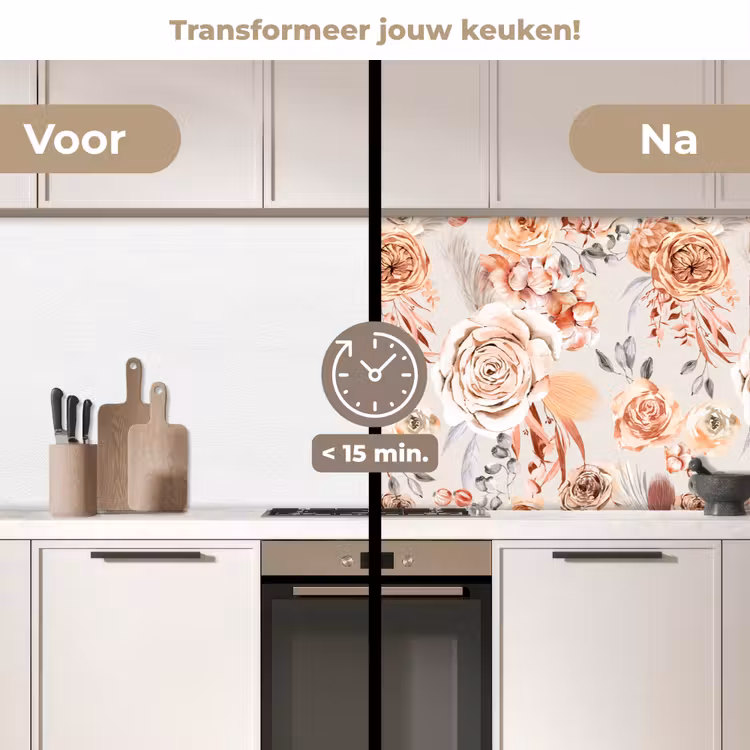 Keuken achterwand - Rozen - Bloemen - Patroon — 2