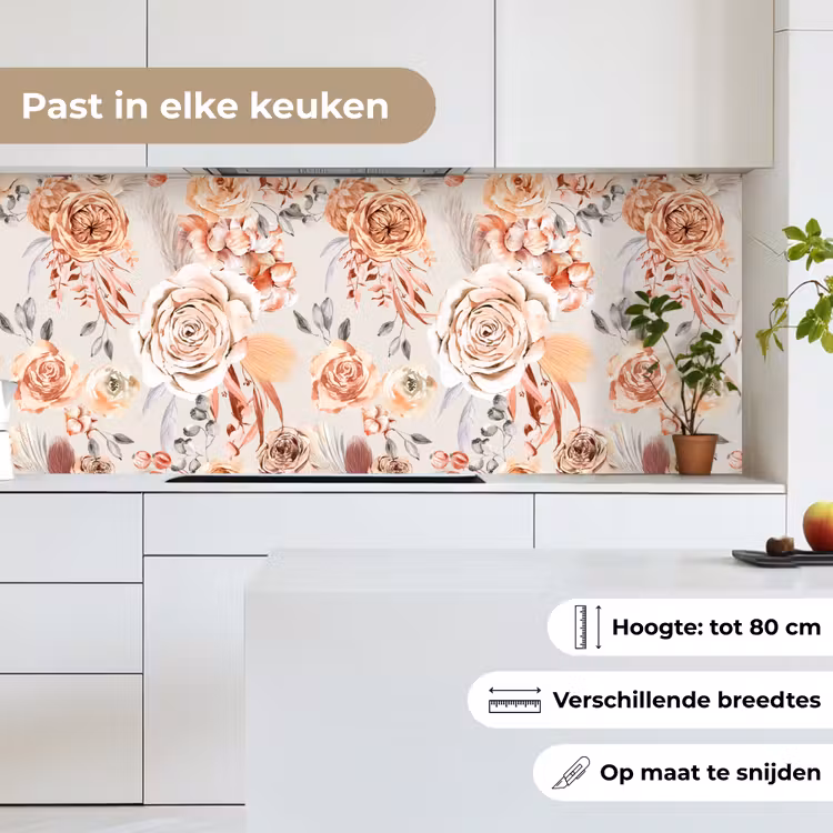 Keuken achterwand - Rozen - Bloemen - Patroon — 4