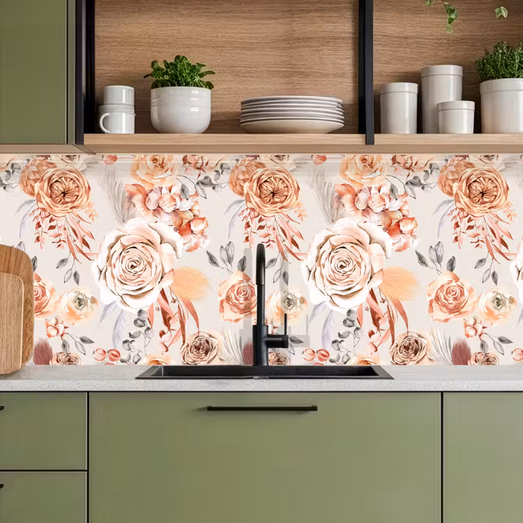 Keuken achterwand - Rozen - Bloemen - Patroon — 5