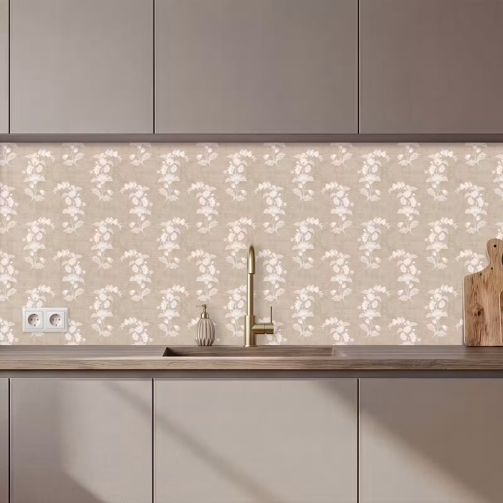 Keuken achterwand - Motief - Beige - Linnen — 1