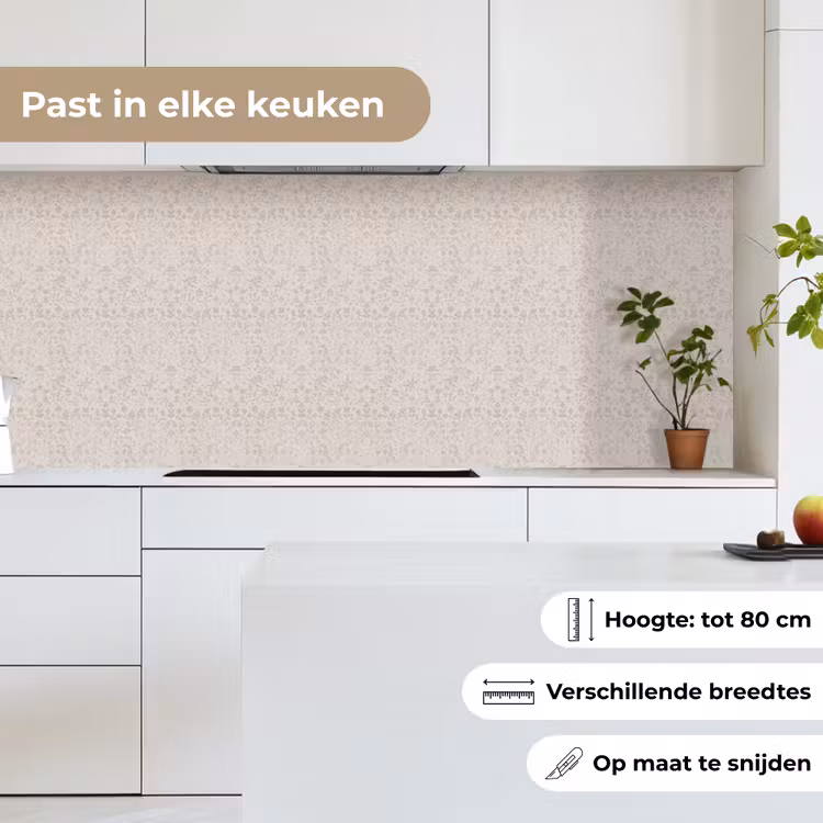 Keuken achterwand - Bloemen - Bladeren - Licht - Taupe — 4