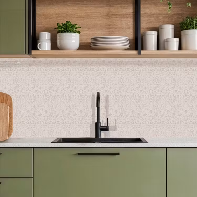 Keuken achterwand - Bloemen - Bladeren - Licht - Taupe — 5